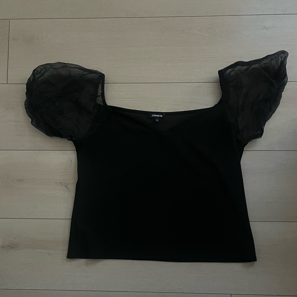 Express Mesh Puff Sleeves
